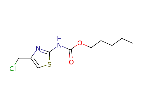 Carbamic  acid,  [4-(chloromethyl)-2-thiazolyl]-,  pentyl  ester  (9CI)