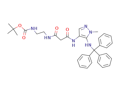 tert-butyl {2-[(3-{[1-methyl-5-(tritylamino)-1H-pyrazol-4-yl]amino}-3-oxopropanoyl) amino] ethyl} carbamate