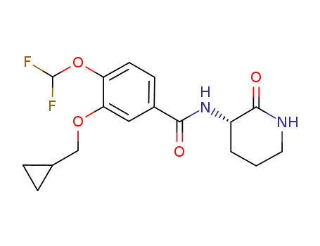 Molecular Structure of 672883-84-0 ((3S)-3-(3-cyclopropylmethyloxy-4-difluoromethoxyphenylcarboxamido)-2-oxohexahydro-pyridine)