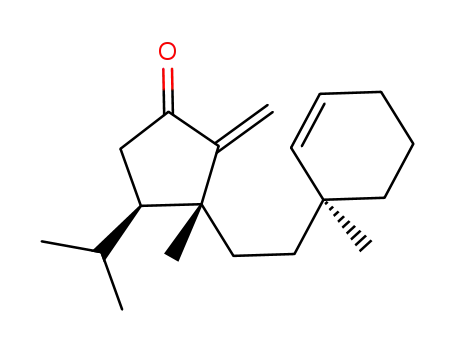 Molecular Structure of 914651-29-9 ((3R,4R)-4-isopropyl-3-methyl-3-[((S)-1-methylcyclohex-2-en-1-yl)ethyl]-2-methylenecyclopentanone)
