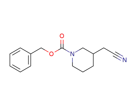 Molecular Structure of 373356-43-5 (1-Benzyloxycarbonyl-3-cyanomethylpiperidine)