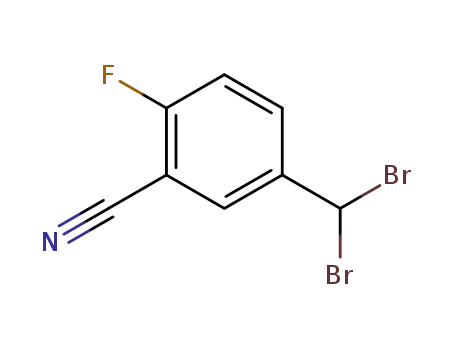 Molecular Structure of 218301-21-4 (Benzonitrile, 5-(dibromomethyl)-2-fluoro-)