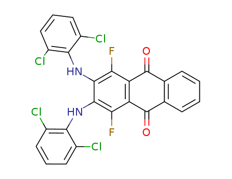 Molecular Structure of 192770-42-6 (9,10-Anthracenedione, 2,3-bis[(2,6-dichlorophenyl)amino]-1,4-difluoro-)