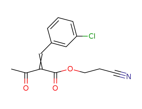Molecular Structure of 314775-78-5 (2-acetyl-3-(3-chlorophenyl)-acrylic acid (2-cyanoethyl) ester)