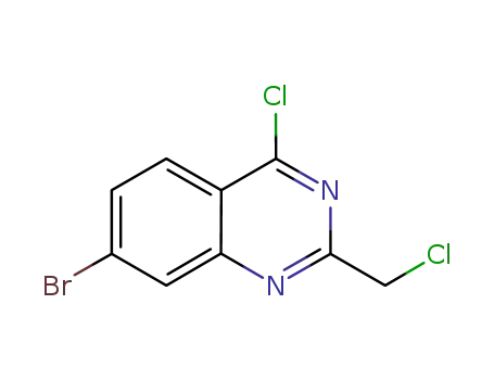 Molecular Structure of 573681-19-3 (7-BROMO-4-CHLORO-2-CHLOROMETHYL-QUINAZOLINE)
