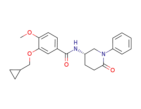 Molecular Structure of 672884-01-4 (Benzamide,
3-(cyclopropylmethoxy)-4-methoxy-N-[(3S)-6-oxo-1-phenyl-3-piperidinyl
]-)