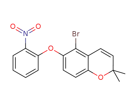 Molecular Structure of 945683-44-3 (5-bromo-2,2-dimethyl-6-(2-nitrophenoxy)-2H-chromene)