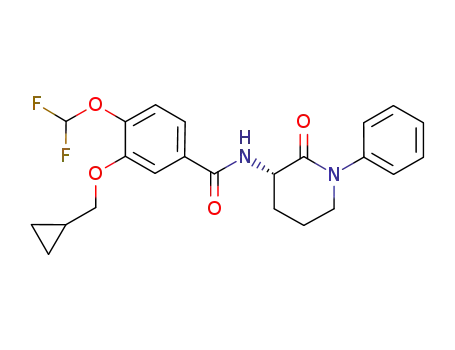 Molecular Structure of 672883-90-8 ((3S)-3-(3-cyclopropylmethyloxy-4-difluoromethoxyphenylcarboxamido)-2-oxo-1-phenyl-hexahydropyridine)