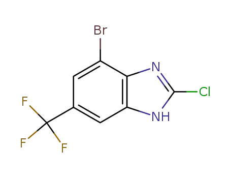 Molecular Structure of 683240-53-1 (1H-Benzimidazole, 4-bromo-2-chloro-6-(trifluoromethyl)-)