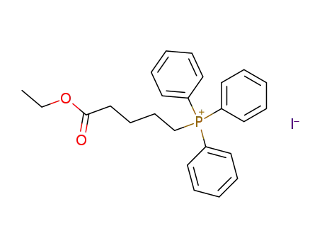 Molecular Structure of 65587-60-2 (Phosphonium, (5-ethoxy-5-oxopentyl)triphenyl-, iodide)