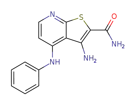 Thieno[2,3-b]pyridine-2-carboxamide, 3-amino-4-(phenylamino)-