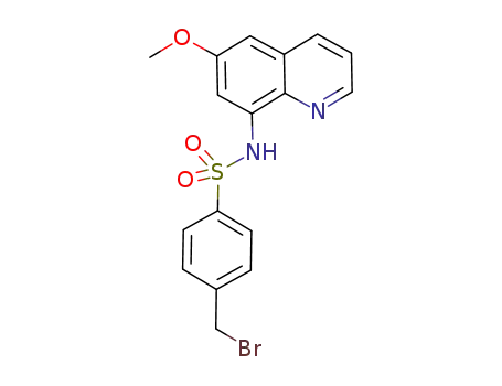 Molecular Structure of 936028-23-8 (4-bromomethyl-N-(6-methoxy-quinolin-8-yl)-benzenesulfonamide)