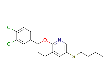 Molecular Structure of 102830-73-9 (6-(butylsulfanyl)-2-(3,4-dichlorophenyl)-3,4-dihydro-2H-pyrano[2,3-b]pyridine)