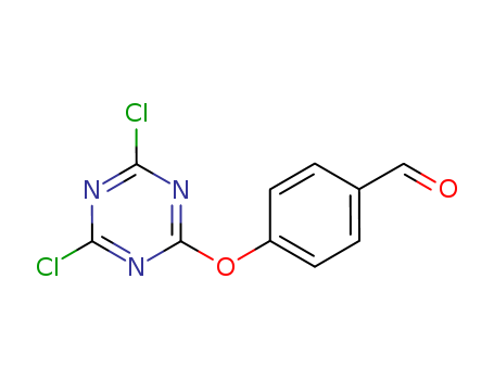 Molecular Structure of 112719-60-5 (Benzaldehyde, 4-[(4,6-dichloro-1,3,5-triazin-2-yl)oxy]-)