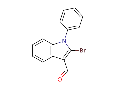 Molecular Structure of 68770-85-4 (2-bromo-1-phenyl-1H-indole-3-carbaldehyde)