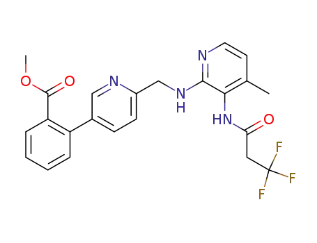 Molecular Structure of 676443-85-9 (Benzoic acid,
2-[6-[[[4-methyl-3-[(3,3,3-trifluoro-1-oxopropyl)amino]-2-pyridinyl]amino]
methyl]-3-pyridinyl]-, methyl ester)