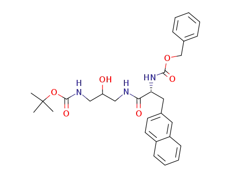 11-Oxa-2,5,9-triazatridecanoic acid,
7-hydroxy-12,12-dimethyl-3-(2-naphthalenylmethyl)-4,10-dioxo-,
phenylmethyl ester, (3R)-