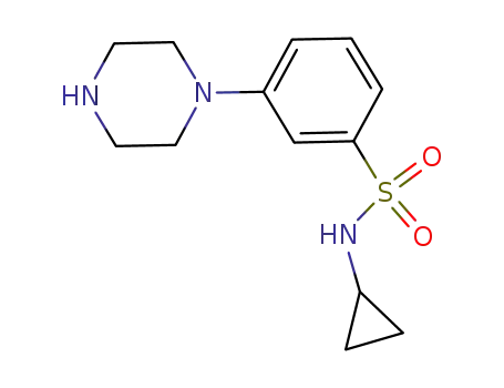 Molecular Structure of 474711-07-4 (1-[3-(cyclopropylaminosulfonyl)phenyl]piperazine)