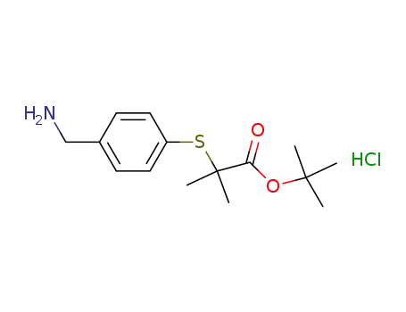 Propanoic acid, 2-[[4-(aminomethyl)phenyl]thio]-2-methyl-,
1,1-dimethylethyl ester, hydrochloride