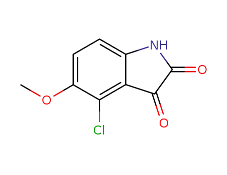 Molecular Structure of 33234-38-7 (1H-Indole-2,3-dione, 4-chloro-5-methoxy-)