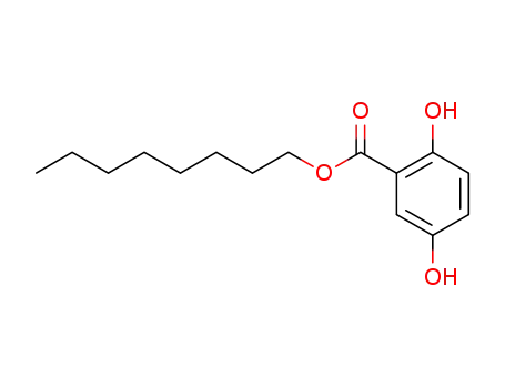 Molecular Structure of 37622-52-9 (Benzoic acid, 2,5-dihydroxy-, octyl ester)