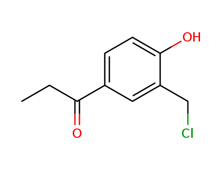 Molecular Structure of 106909-28-8 (1-Propanone,1-[3-(chloromethyl)-4-hydroxyphenyl]-(9CI))