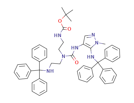 tert-butyl (2-{N-({[1-methyl-5-(tritylamino)pyrazol-4-yl]amino}carbonyl)-N-[2-(tritylamino)ethyl]amino}ethyl)-carbamate