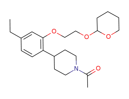 Molecular Structure of 648888-61-3 (Piperidine,
1-acetyl-4-[4-ethyl-2-[2-[(tetrahydro-2H-pyran-2-yl)oxy]ethoxy]phenyl]-)
