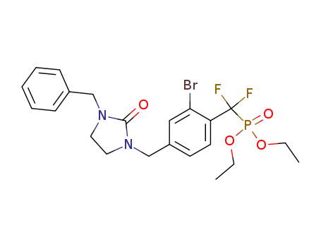 {[4-(3-benzyl-2-oxo-imidazolidin-1-ylmethyl)-2-bromo-phenyl]-difluoro-methyl}-phosphonic acid diethyl ester