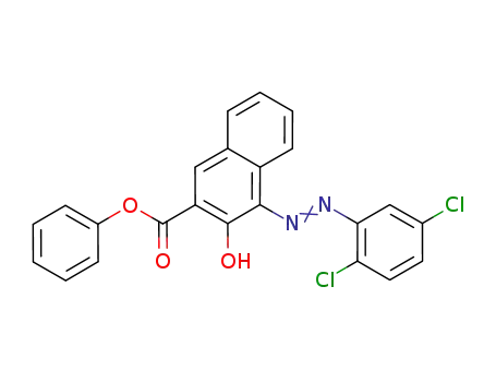 Molecular Structure of 848029-20-9 (2-Naphthalenecarboxylic acid, 4-[(2,5-dichlorophenyl)azo]-3-hydroxy-,
phenyl ester)