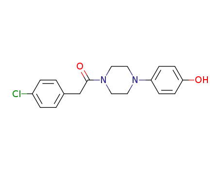 Molecular Structure of 800371-41-9 (Piperazine, 1-[(4-chlorophenyl)acetyl]-4-(4-hydroxyphenyl)-)