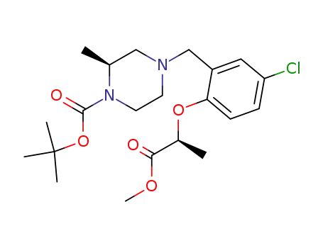 (2S)-4-[[5-chloro-2-[(1S)-2-methoxy-1-methyl-2-oxoethoxy]phenyl]methyl]-2-methyl-1-piperazinecarboxylic acid, 1,1-dimethylethyl ester