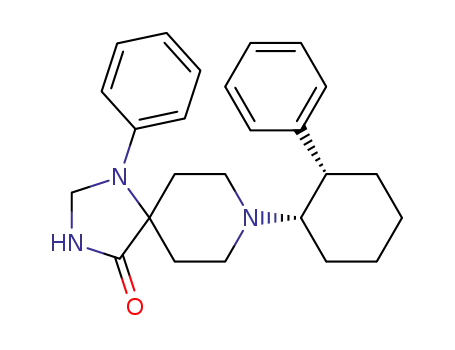 Molecular Structure of 851337-24-1 (1-Phenyl-8-[(1S,2S)-2-phenylcyclohexyl]-1,3,8-triazaspiro[4.5]decan-4-one)