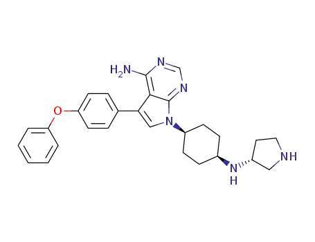 7H-Pyrrolo[2,3-d]pyrimidin-4-amine,
5-(4-phenoxyphenyl)-7-[cis-4-[(3R)-3-pyrrolidinylamino]cyclohexyl]-