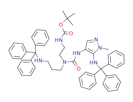 tert-butyl (2-{N-({[1-methyl-5-(tritylamino)pyrazol-4-yl]amino}carbonyl)-N-[2-(tritylamino)propyl]amino}ethyl)-carbamate