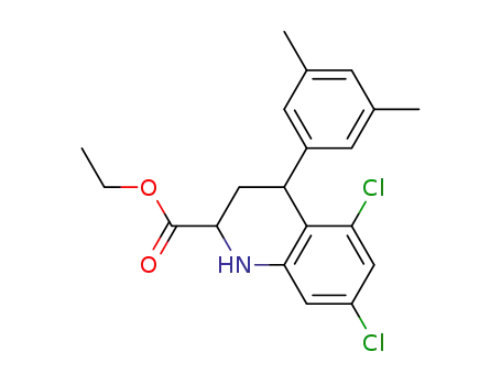 Molecular Structure of 354809-44-2 (5,7-dichloro-4-(3,5-dimethylphenyl)-1,2,3,4-tetrahydroquinoline-2-carboxylic acid ethyl ester)