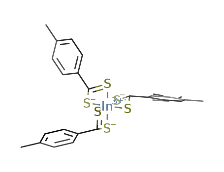 Molecular Structure of 922178-11-8 (In(C<sub>6</sub>H<sub>4</sub>CH<sub>3</sub>CS<sub>2</sub>)3)
