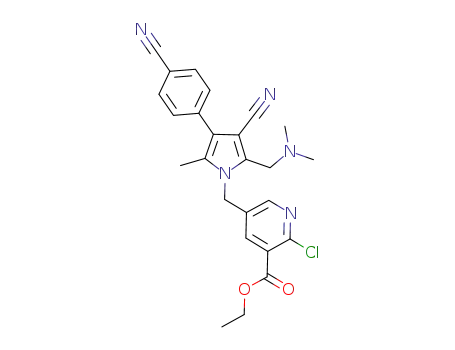 ethyl 2-chloro-5-({3-cyano-4-(4-cyanophenyl)-2-[(dimethylamino)methyl]-5-methyl-1H-pyrrol-1-yl}methyl)nicotinate