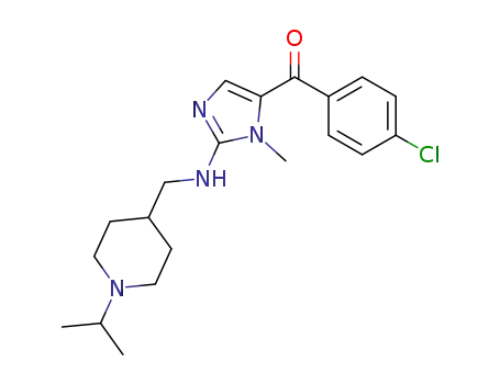 Molecular Structure of 869002-72-2 ((4-chlorophenyl)-{2-[(1-isopropylpiperidin-4-ylmethyl)amino]-3-methyl-3H-imidazol-4-yl}methanone)
