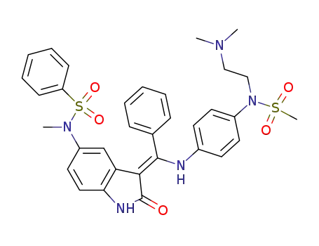 (Z)-3-{1-[4-(N-(2-dimethylamino-ethyl)-N-methylsulphonyl-amino)-phenylamino)-1-phenyl-methylidene-}5-(N-methyl-N-phenylsulphonyl-amino)-2-indolinone