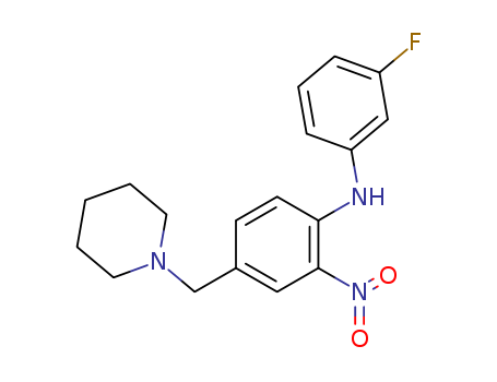 N-(3-Fluorophenyl)-2-nitro-4-(1-piperidinylmethyl)benzenamine