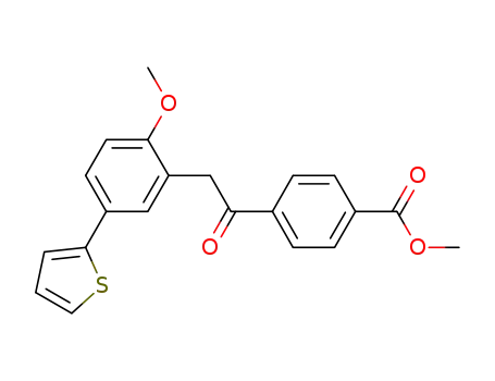 Benzoic acid, 4-[[2-methoxy-5-(2-thienyl)phenyl]acetyl]-, methyl ester