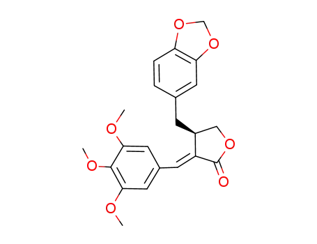 2(3H)-Furanone,4-(1,3-benzodioxol-5-ylmethyl)dihydro-3-[(3,4,5-trimethoxyphenyl)methylene]-,(3E,4R)-
