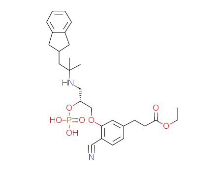 3-{4-Cyano-3-[(R)-3-(2-indan-2-yl-1,1-dimethyl-ethylamino)-2-phosphonooxy-propoxy]-phenyl}-propionic Acid Ethyl Ester