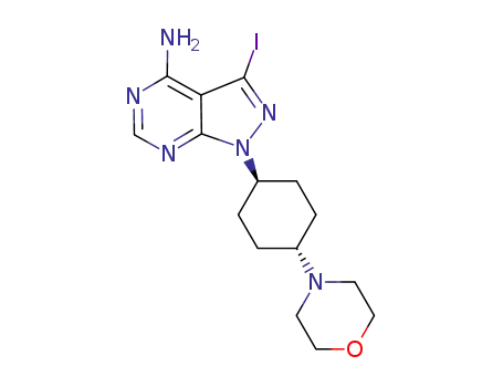 1H-Pyrazolo[3,4-d]pyrimidin-4-amine,
3-iodo-1-[trans-4-(4-morpholinyl)cyclohexyl]-