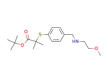 Propanoic acid,
2-[[4-[[(2-methoxyethyl)amino]methyl]phenyl]thio]-2-methyl-,
1,1-dimethylethyl ester