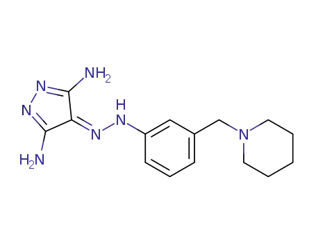 Molecular Structure of 503183-14-0 (4H-Pyrazol-4-one, 3,5-diamino-,
[3-(1-piperidinylmethyl)phenyl]hydrazone)