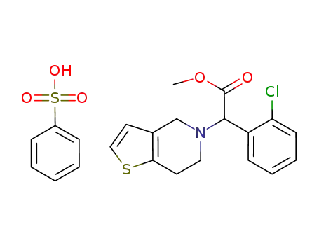 (4H)-acetic acid, a-(2-chlorophenyl)-6,7-dihydro-, methyl ester, (aS)-, benzenesulfonate