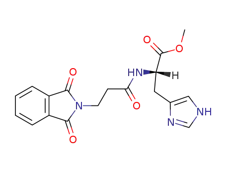 Molecular Structure of 7389-94-8 (L-Histidine, N-[3-(1,3-dihydro-1,3-dioxo-2H-isoindol-2-yl)-1-oxopropyl]-,
methyl ester)