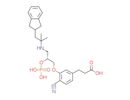 3-{4-Cyano-3-[(R)-3-(2-indan-2-yl-1,1-dimethyl-ethylamino)-2-phosphonooxy-propoxy]-phenyl}-propionic Acid